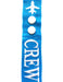 Crew Double Button Luggage Tags - Blue on white Color