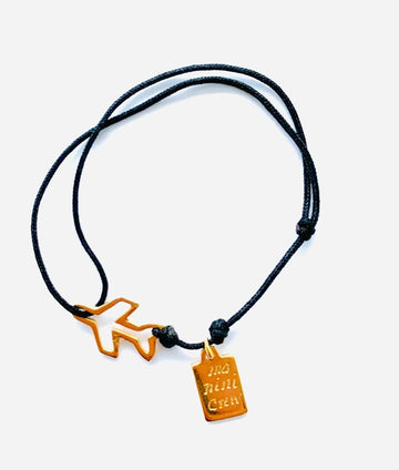 Moninicrew airplane bracelet black (gold plated) or blue (silver) lining