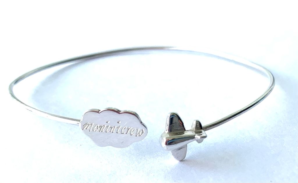 Moninicrew airplane and cloud bracelet/bangle
