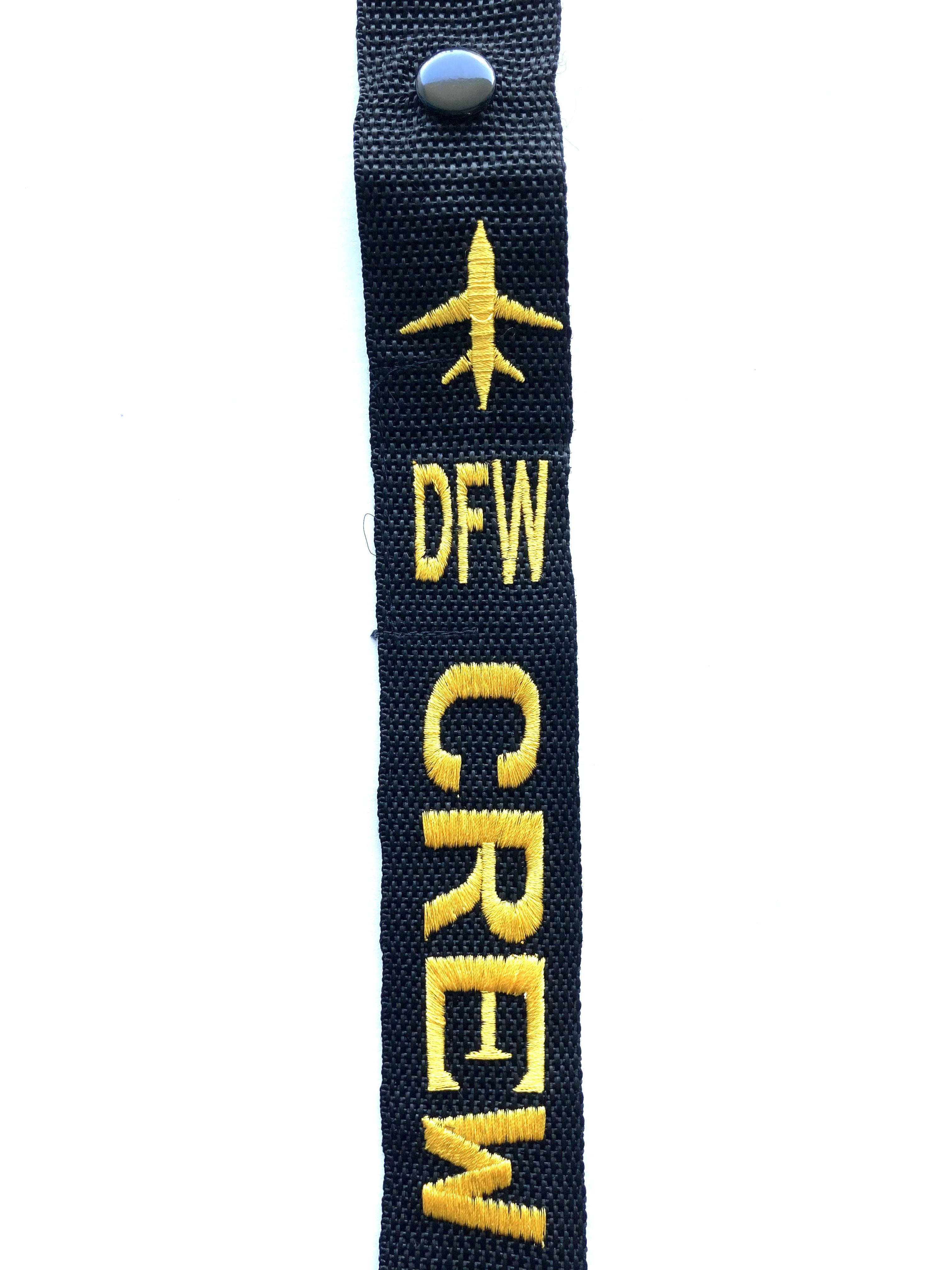 CREW Luggage Tag - DFW Yellow vert