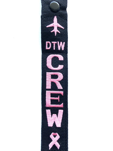 CREW Luggage Tag - DTW Pink &