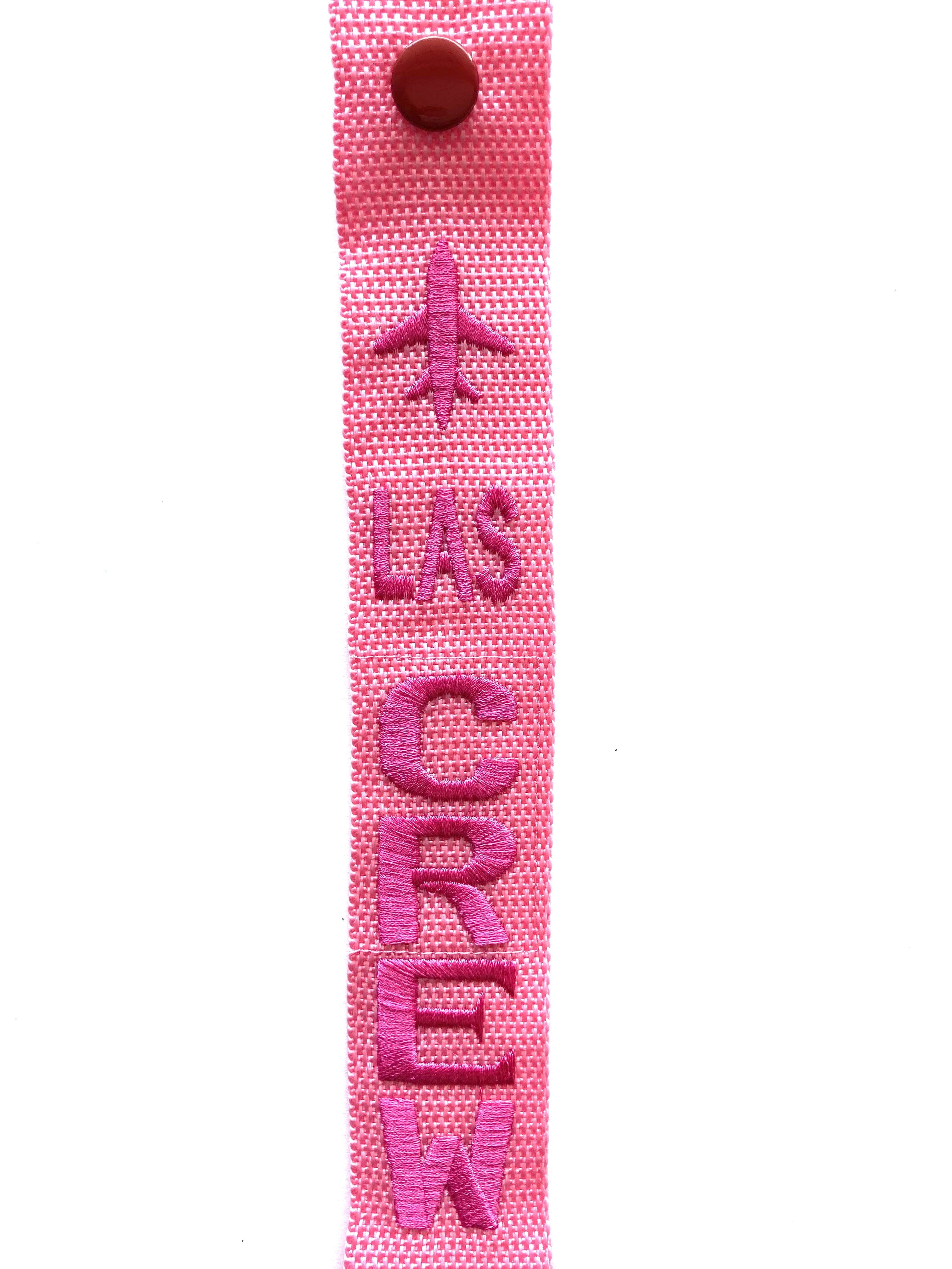 CREW Luggage Tag - LAS Pink on Pink