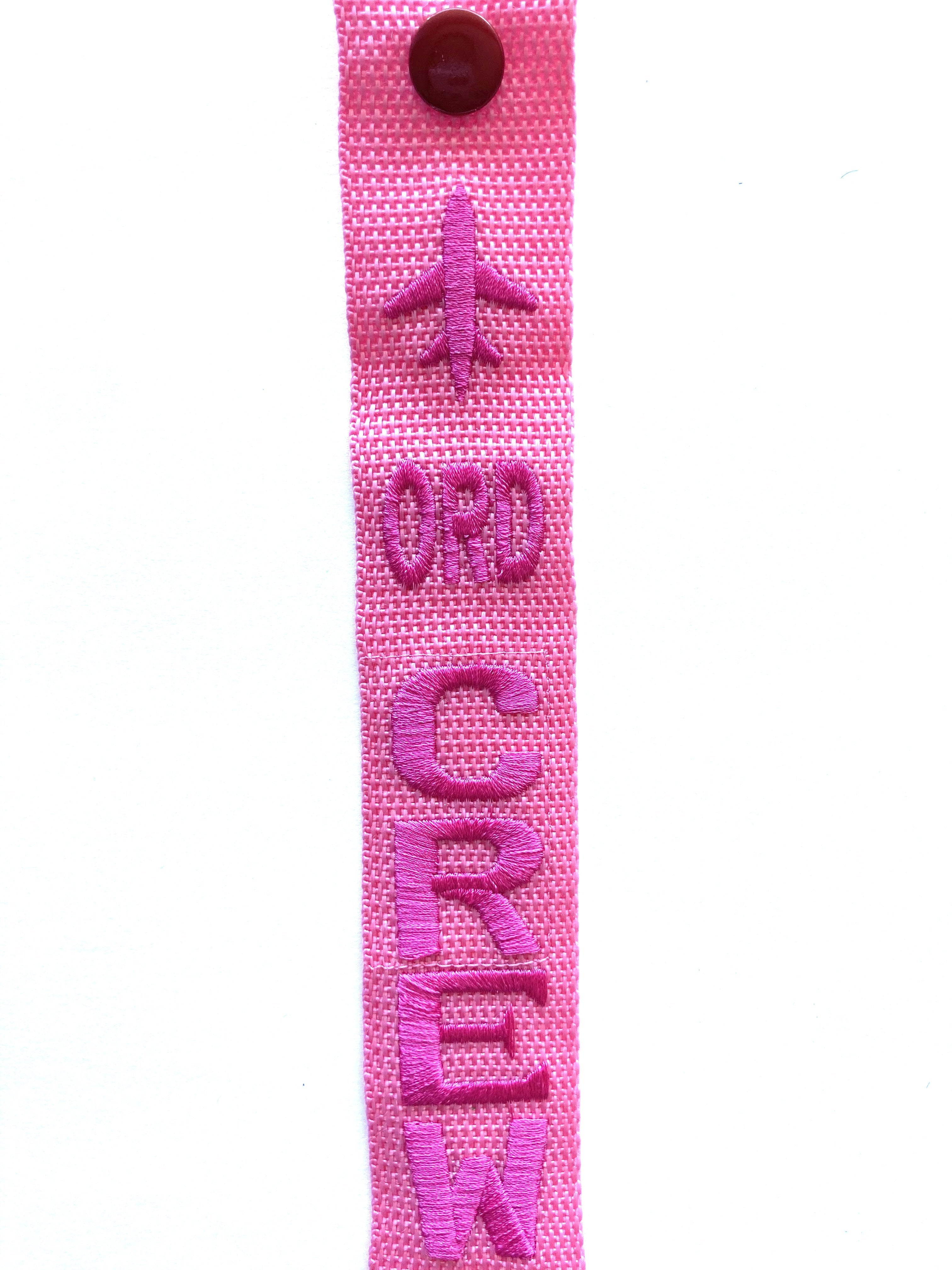 CREW Luggage Tag - ORD Pink on Pink