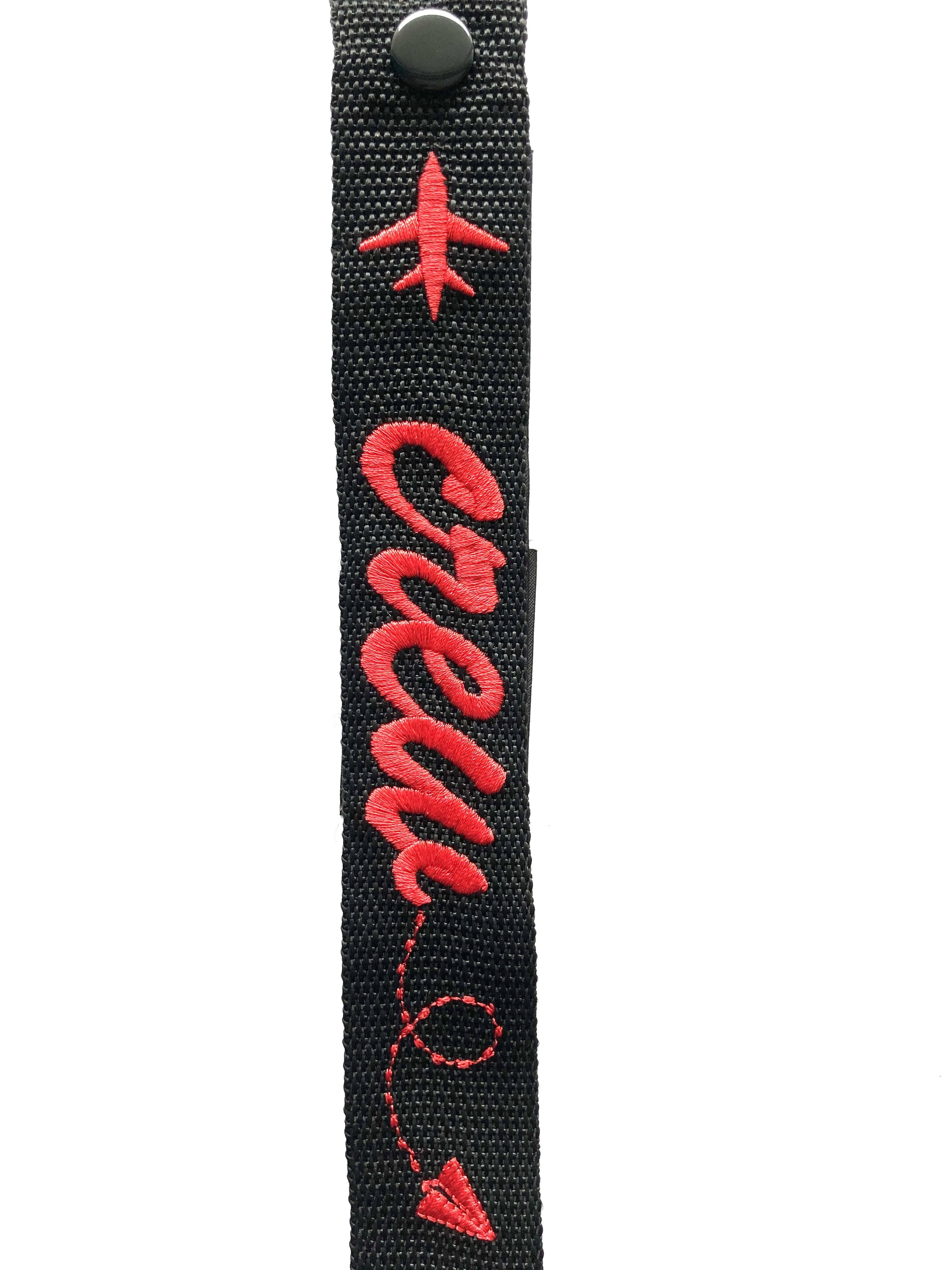 Crew Luggage Tag - RED with airplane