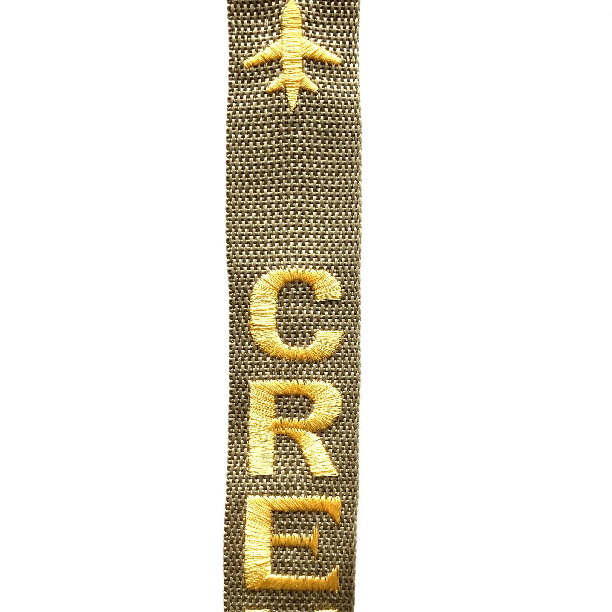 Crew Luggage Tag - YELLOW ON GREEN