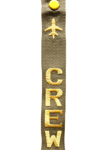Crew Luggage Tag - YELLOW ON GREEN
