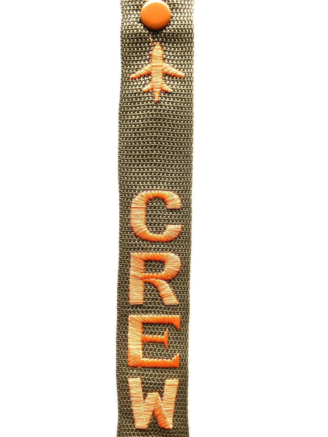 Crew Luggage Tag - ORANGE ON GREEN
