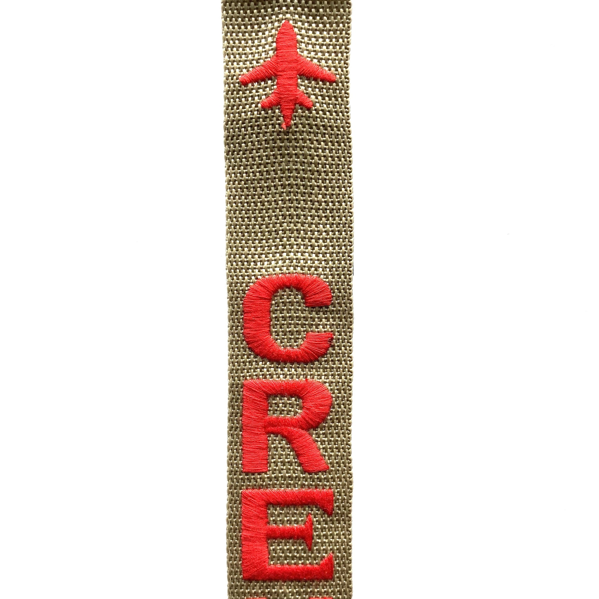 Crew Luggage Tag - RED ON GREEN