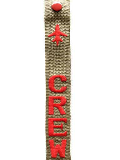 Crew Luggage Tag - RED ON GREEN