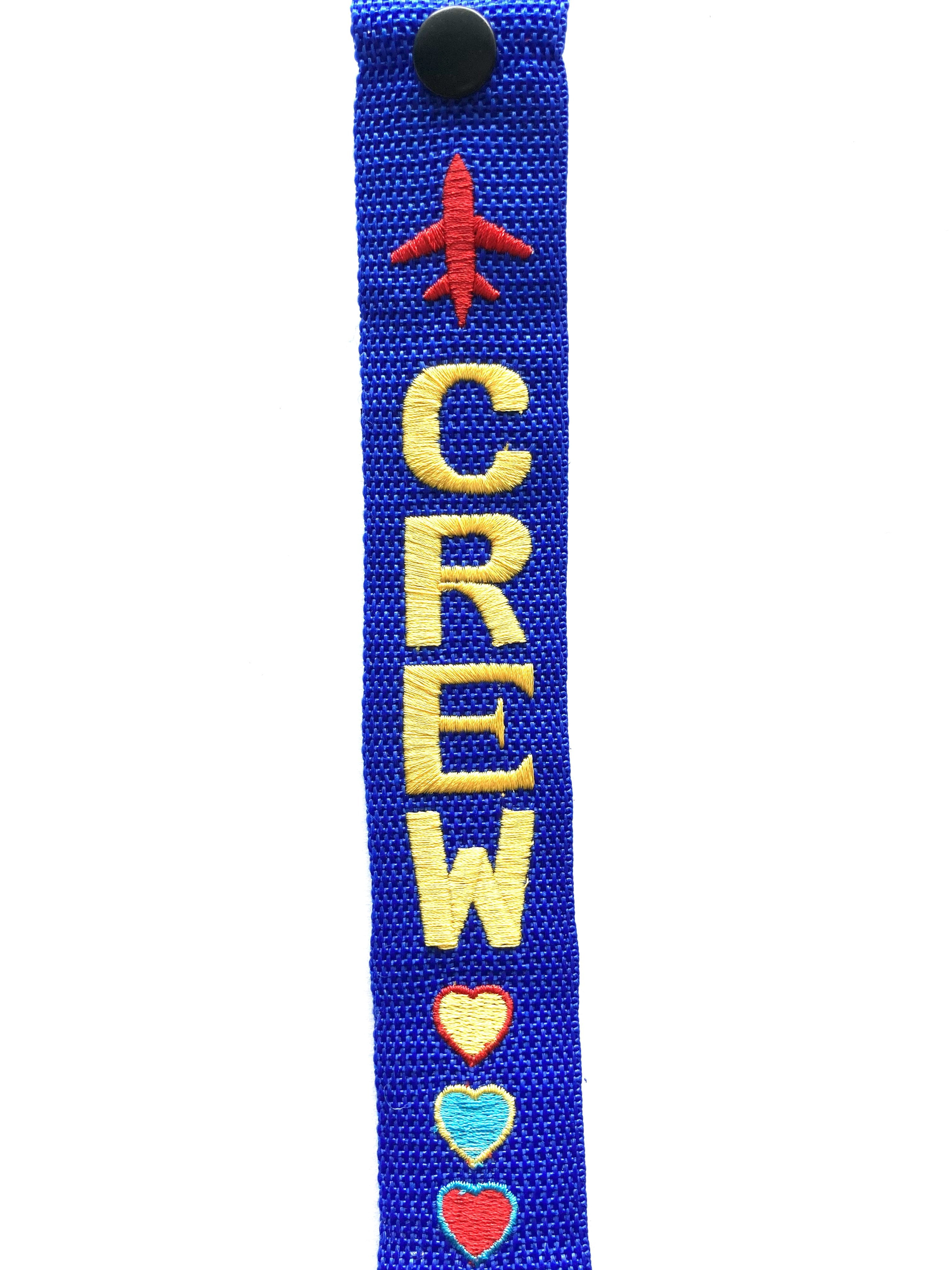 Crew Luggage Tag - YELLOW ON BLUE