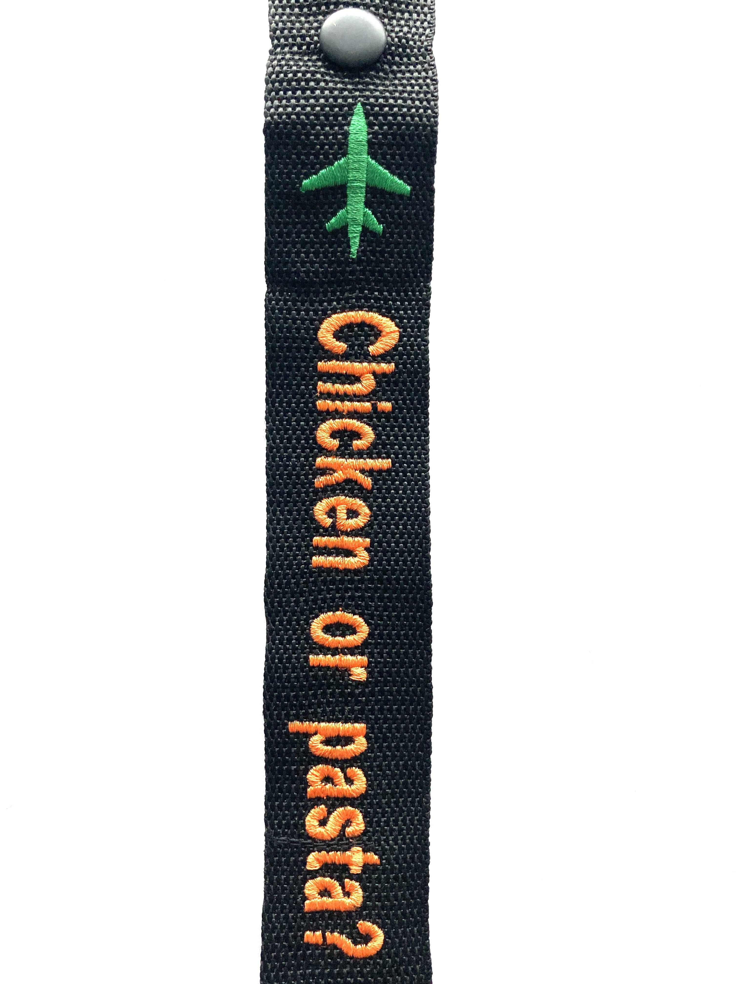 AIRLINE LINGO LUGGAGE TAGS Chicken on pasta