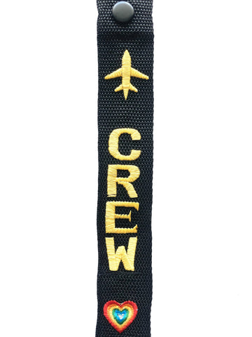 AIRLINE LINGO LUGGAGE TAGS Crew Rainbow Heart