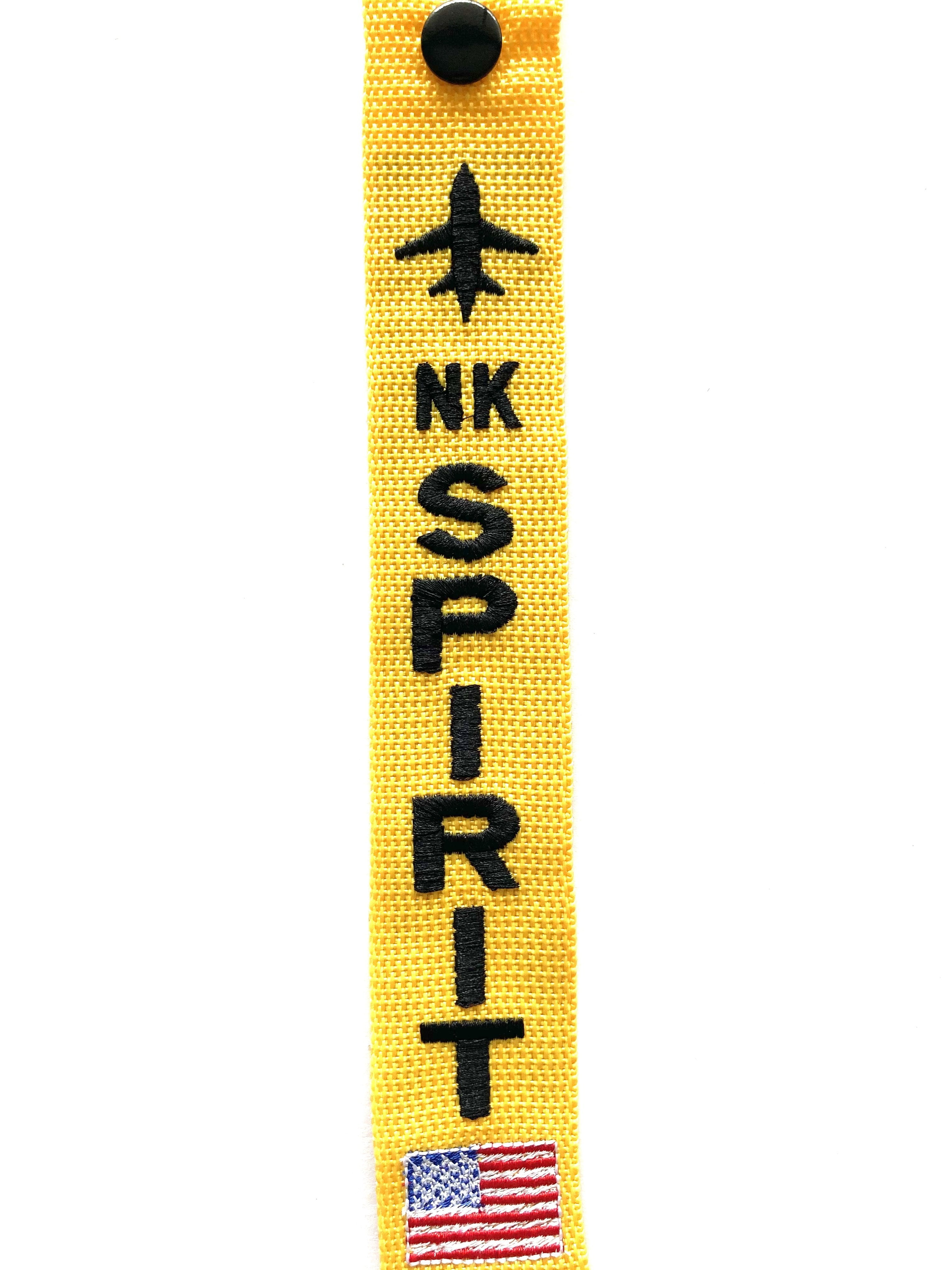 SPIRIT Luggage Tag - Spirit Airlines yellow NK Spirit USA flag