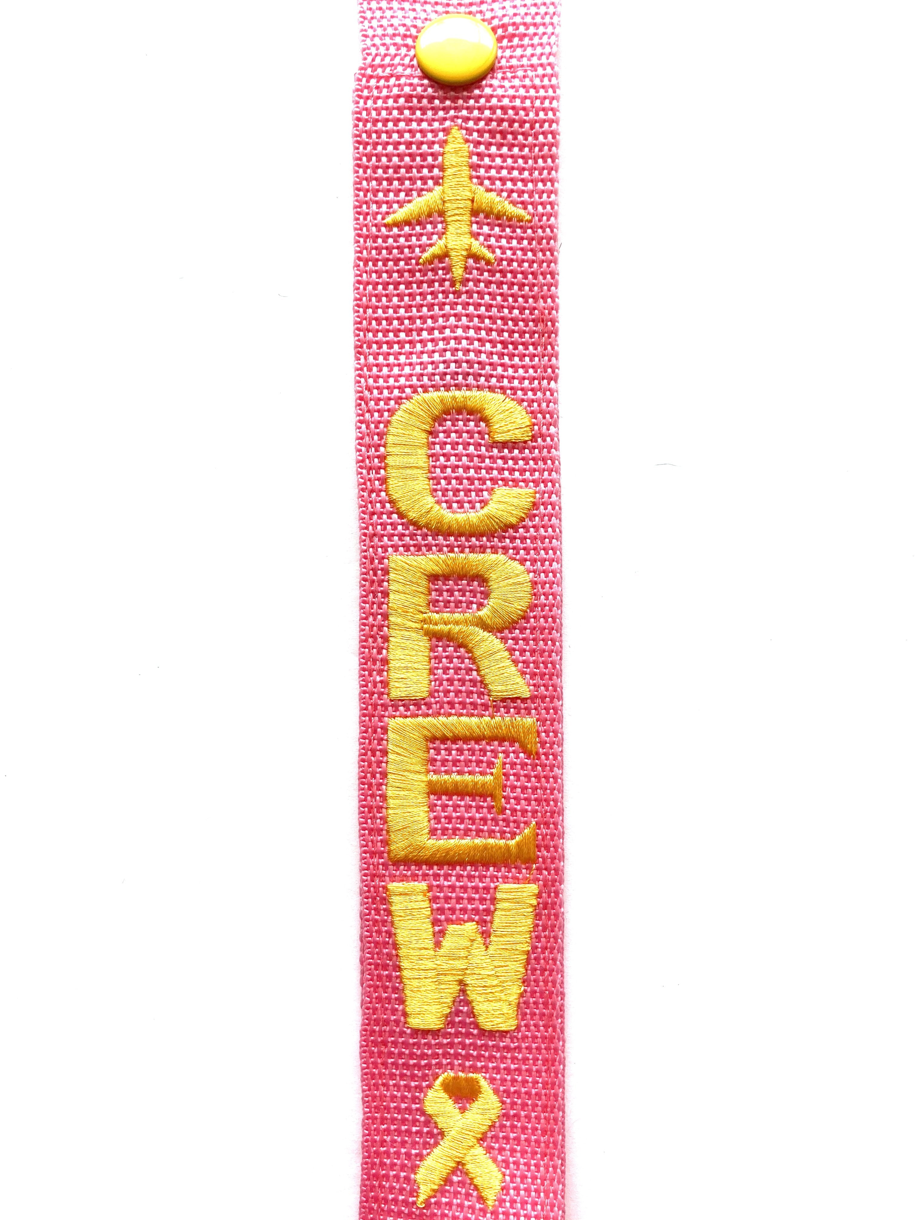 All Pink Luggage Tags - Crew yellow & pink
