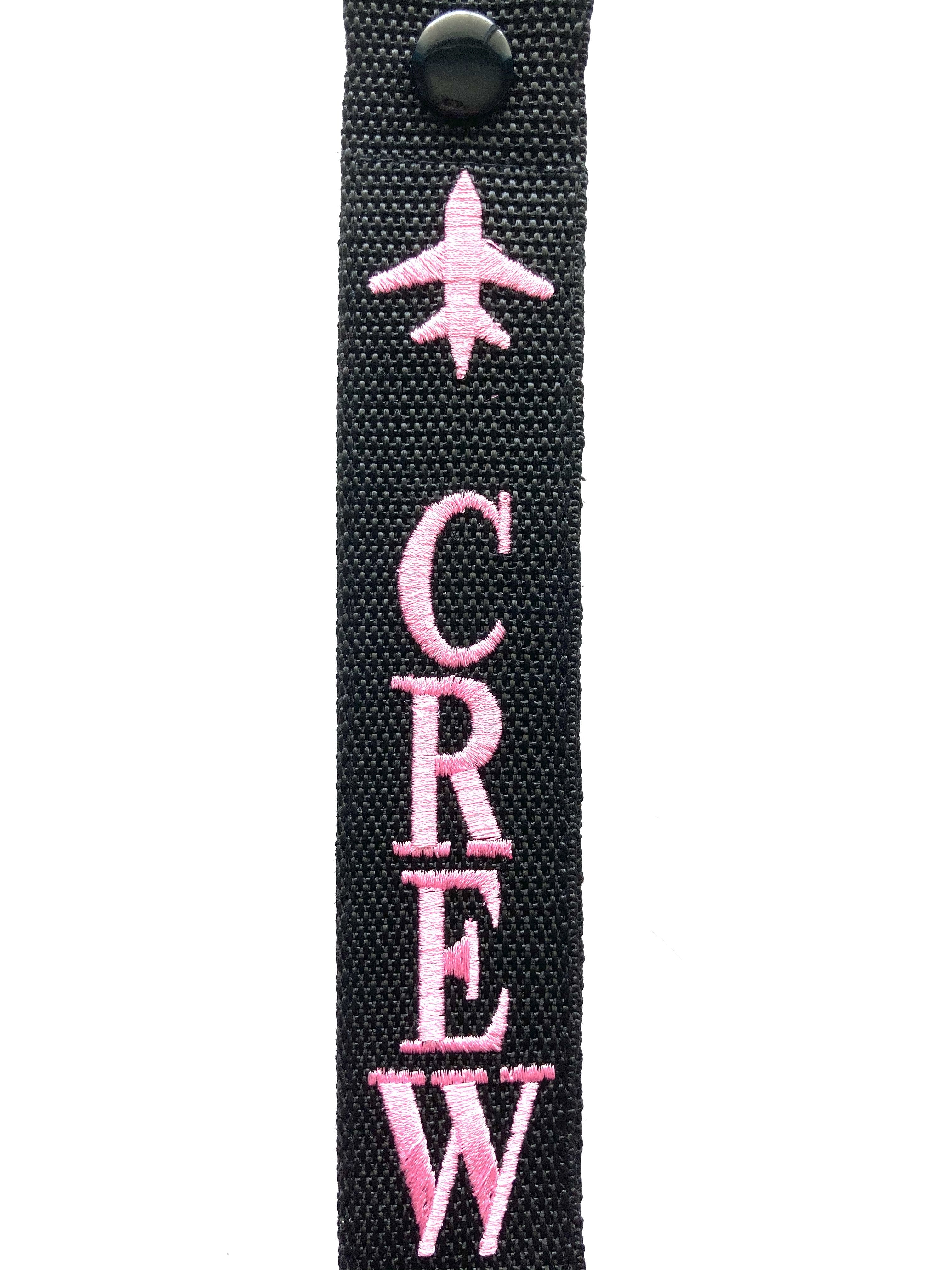 Crew Pink Luggage Tags - Crew smaller font