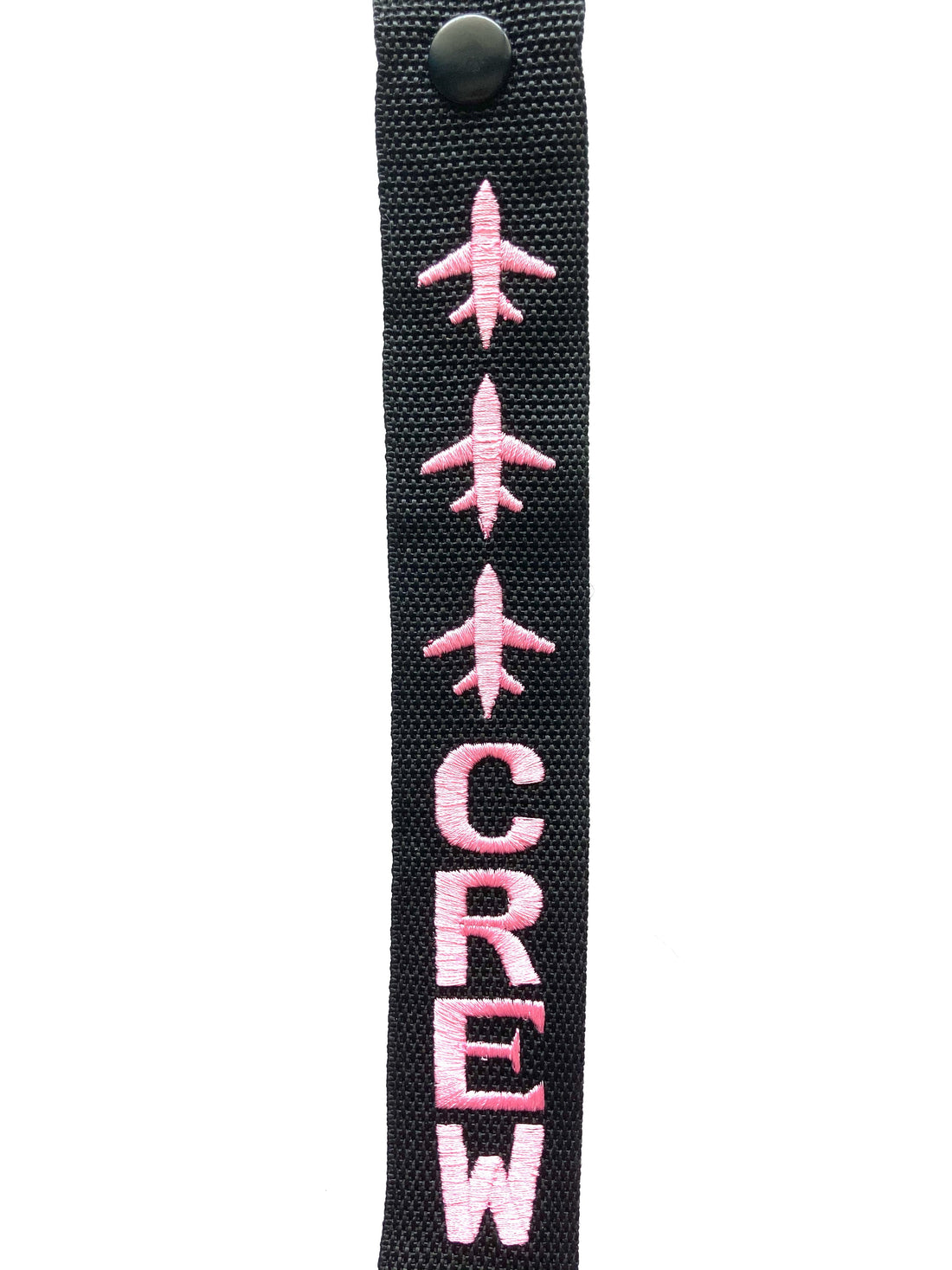 Crew Pink Luggage Tags - Crew 3 airplanes