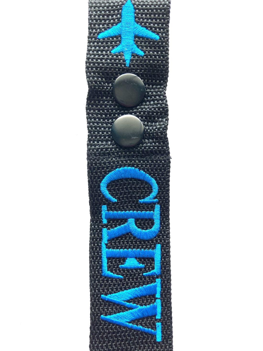 Crew Double Button Luggage Tags - Blue Color