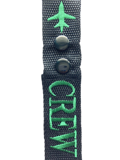 Crew Double Button Luggage Tags - Green Color
