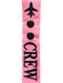 Crew Double Button Luggage Tags - Black on Pink Color