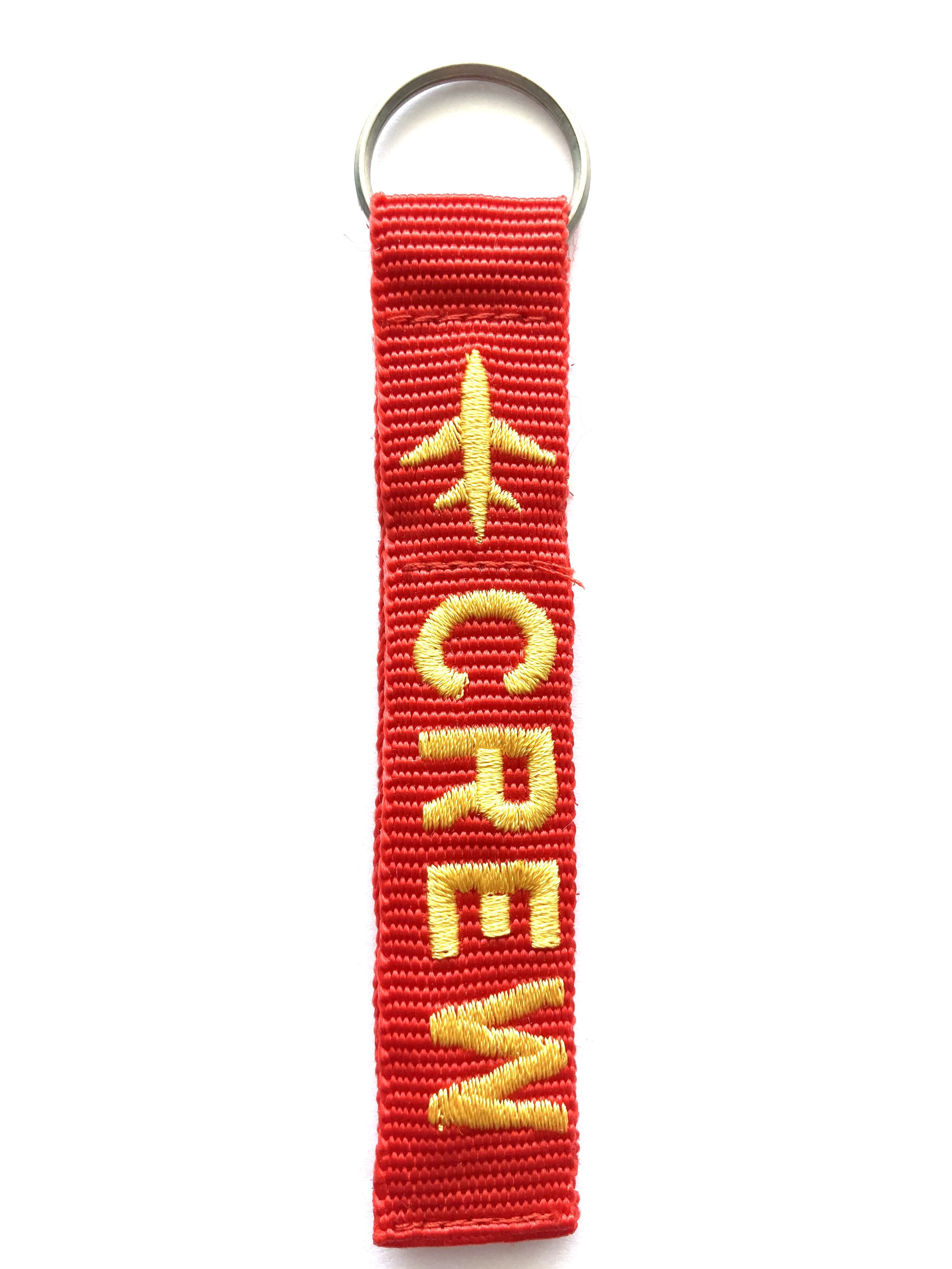 Crew Key Ring Luggage Tag - Yellow on Red