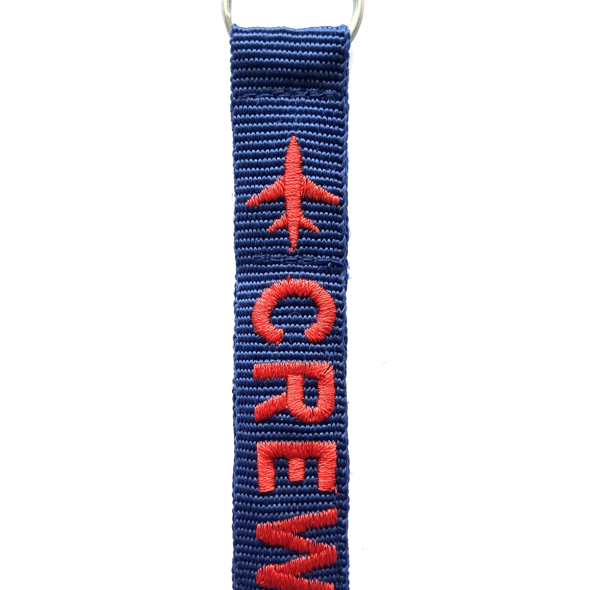 Crew Key Ring Luggage Tag - Red on Navy