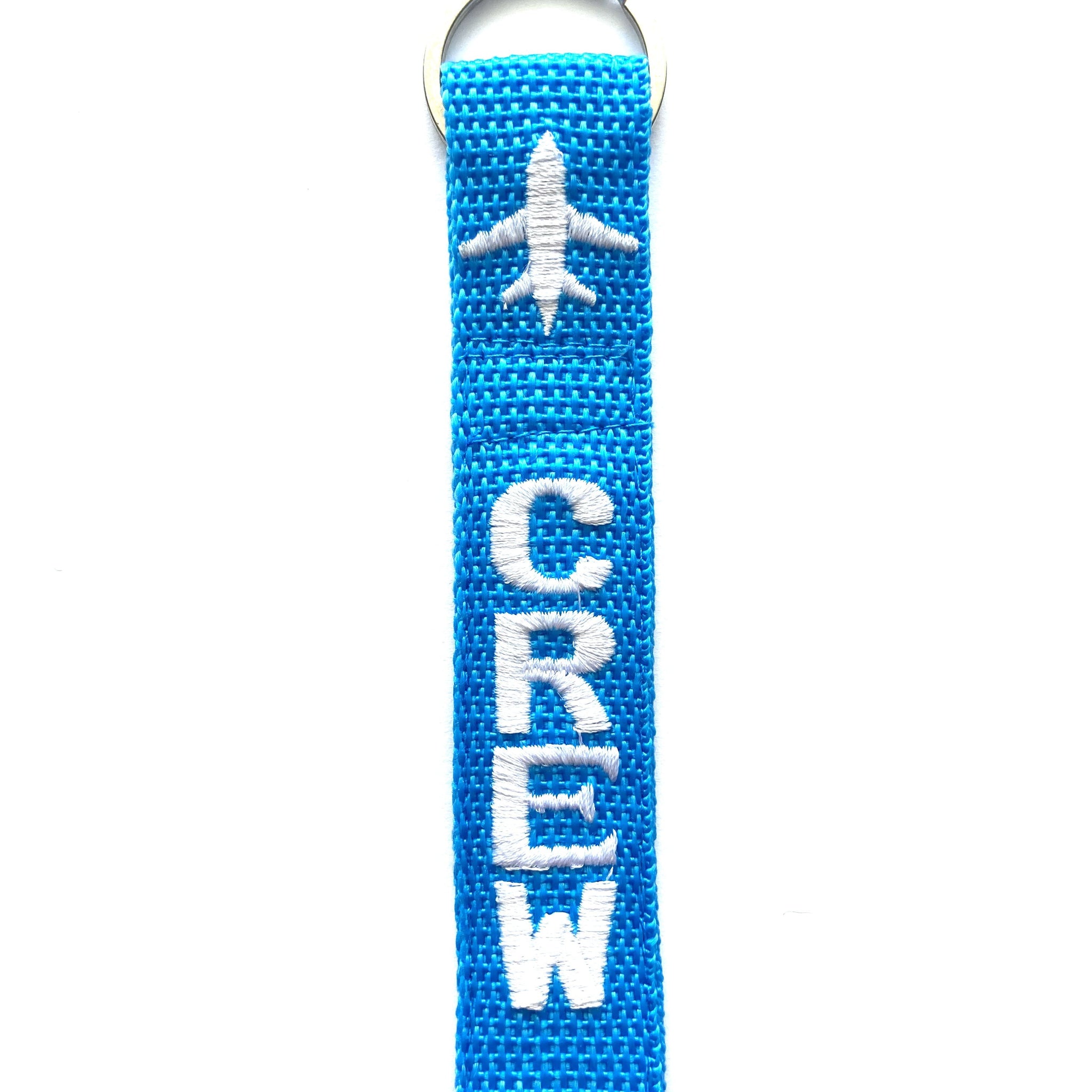Crew Key Ring Luggage Tag - White on Blue