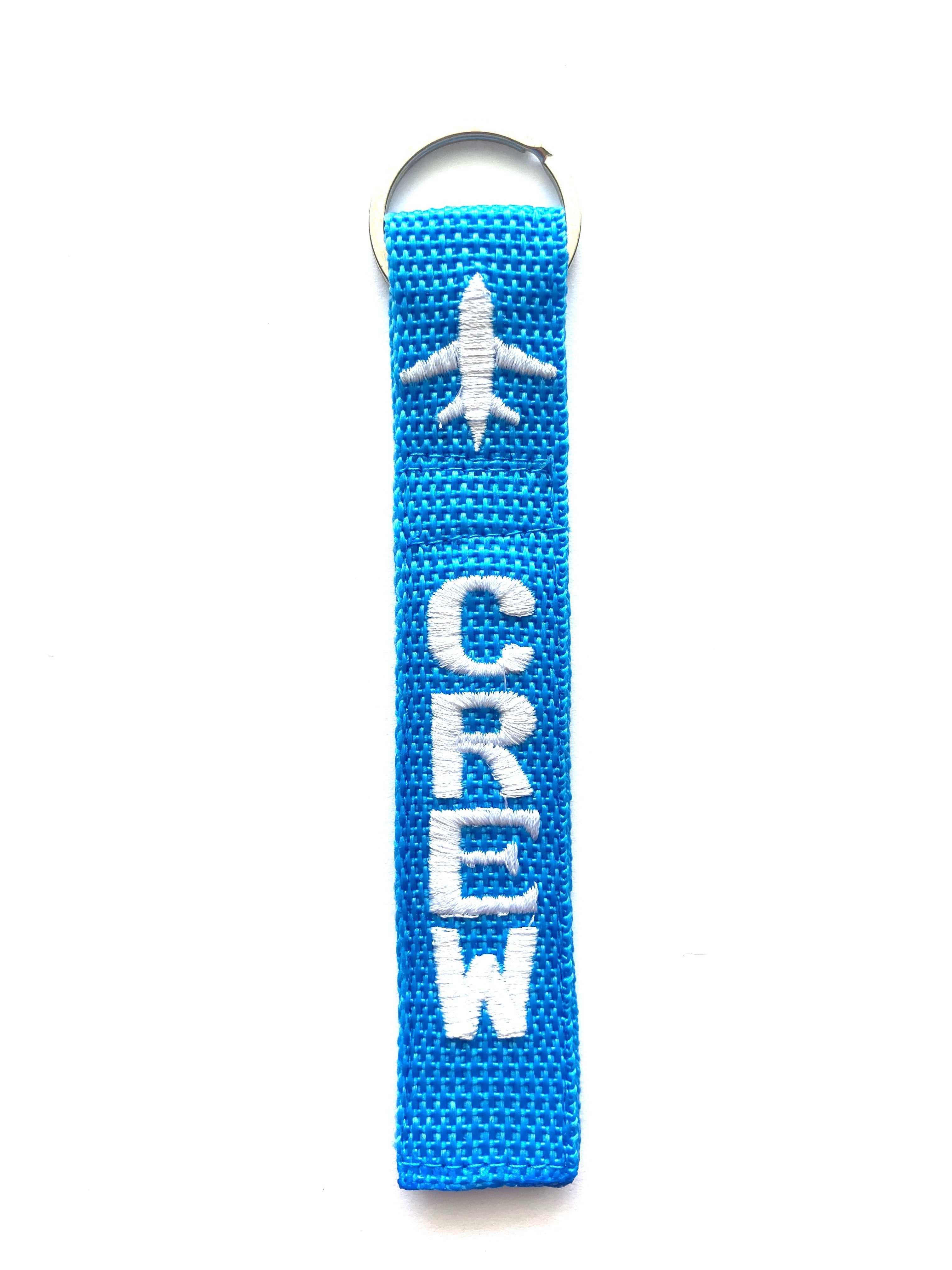 Crew Key Ring Luggage Tag - White on Blue