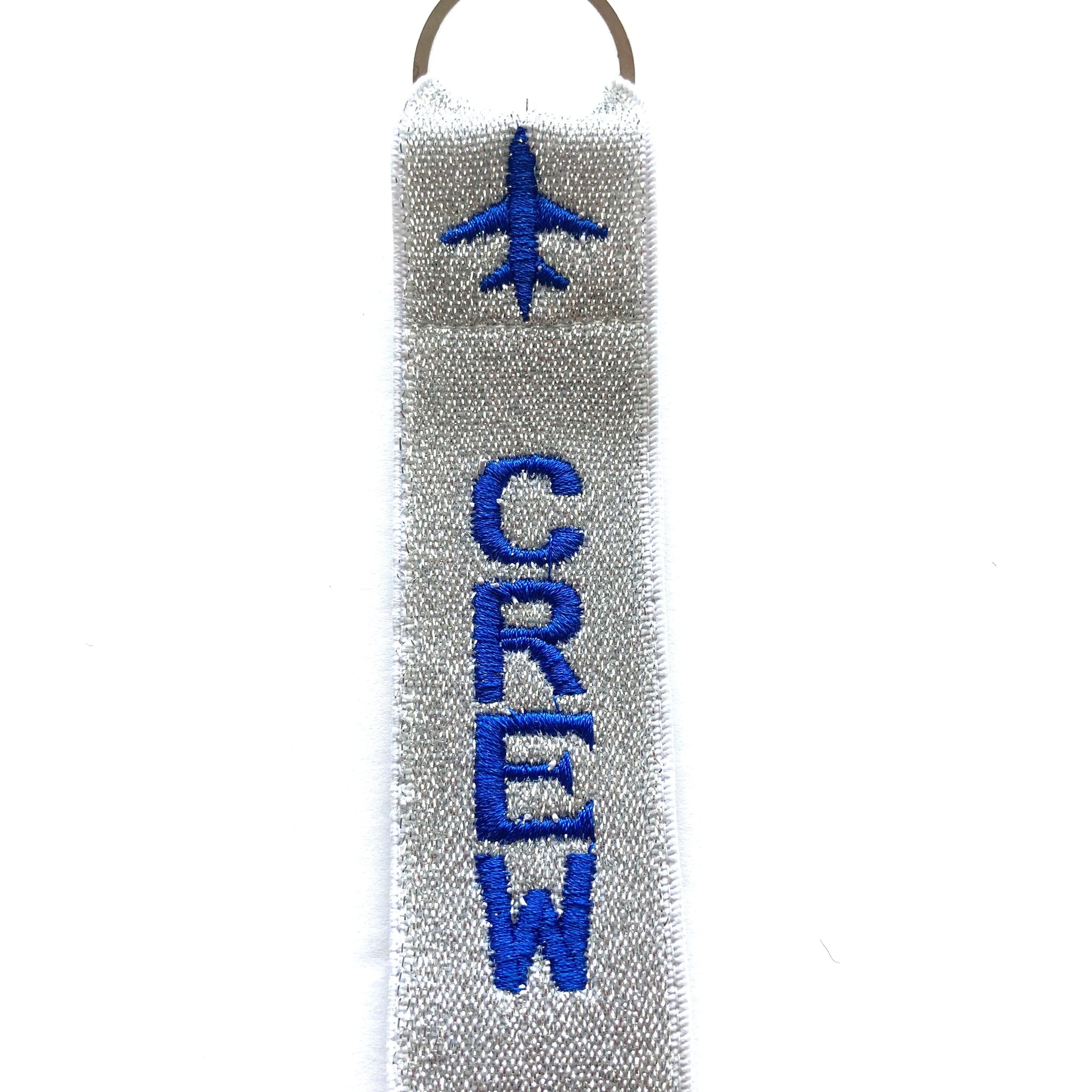 Crew Key Ring Luggage Tag - Blue on Silver
