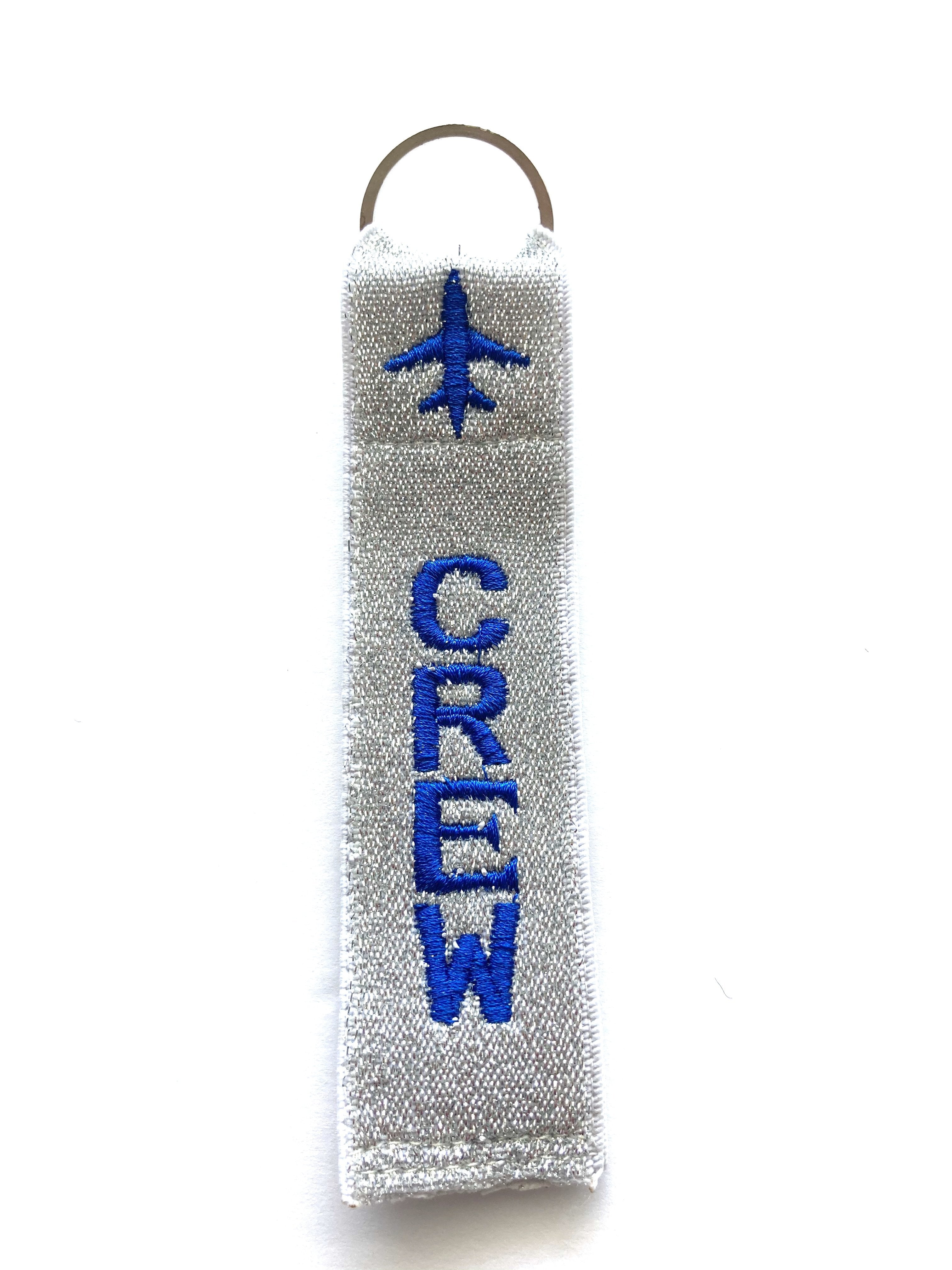 Crew Key Ring Luggage Tag - Blue on Silver
