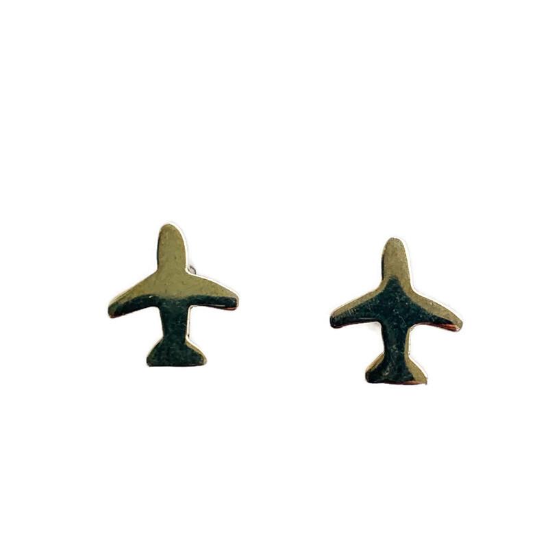 Silver airplane earrings 4