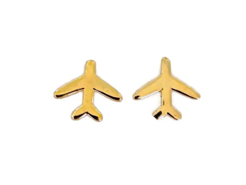 Airplane earrings stainless steel (goldish color) 7