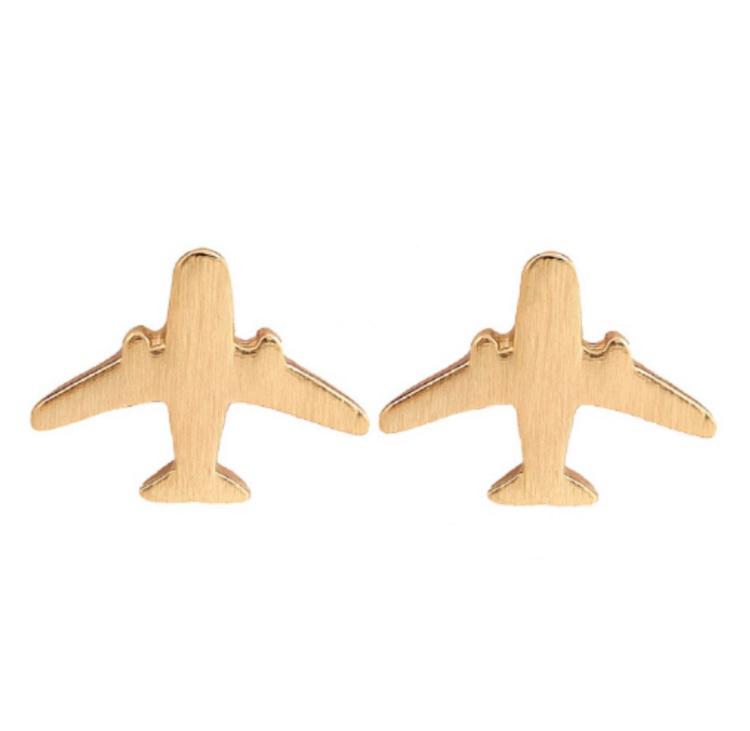 Airplane earrings stainless steel (goldish color) 8